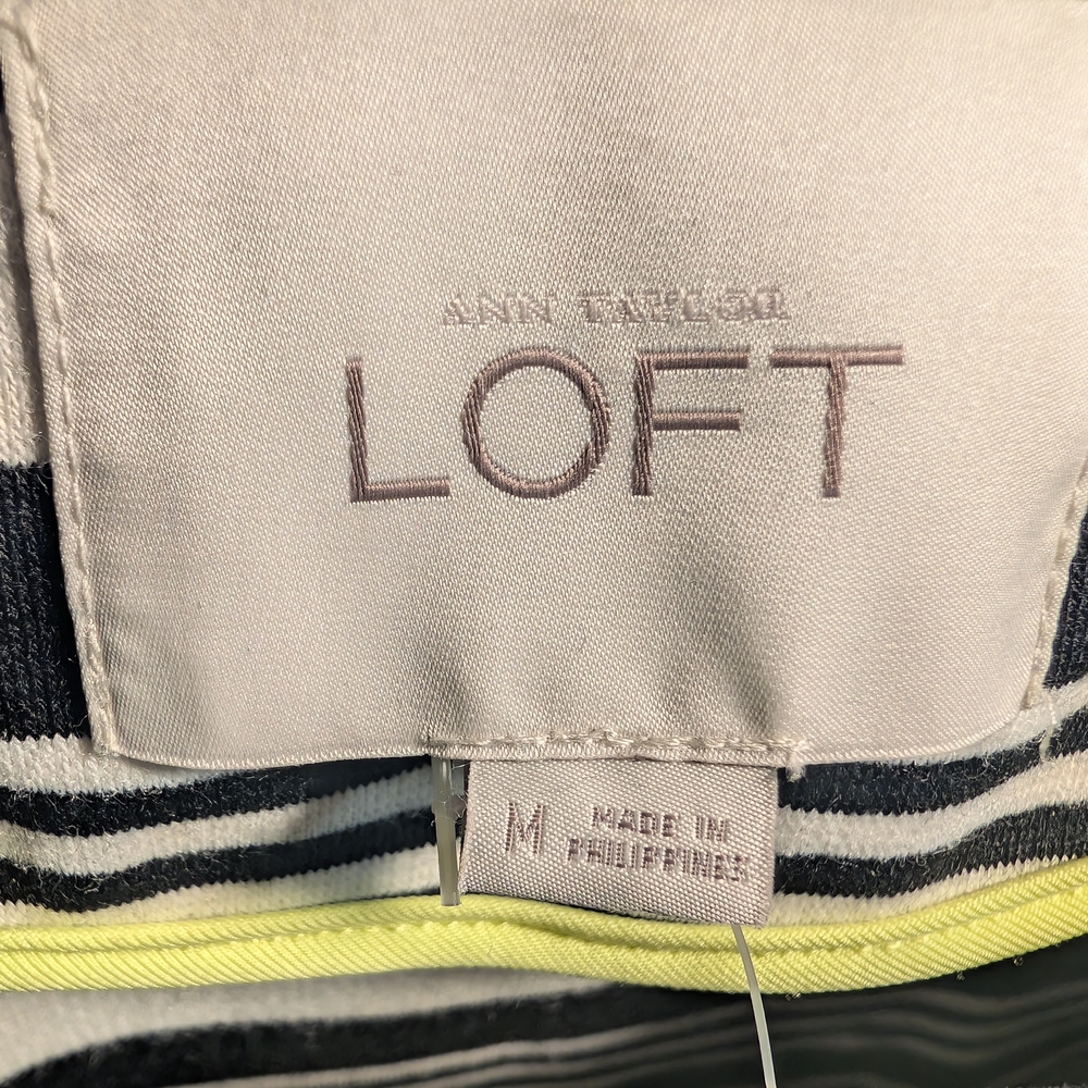 LOFT Black and White Striped Size M Blazer Size NWT - Picture 5 of 9